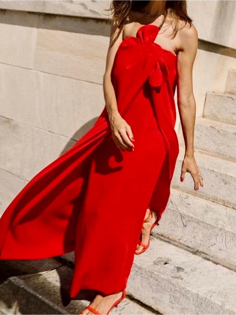 Antonio Melani Red Strapless Maxi Dress With Bow